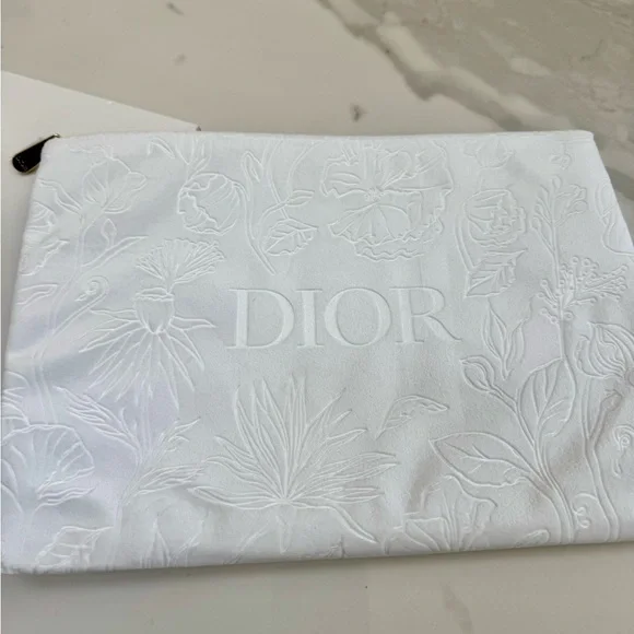 New - Authentic Dior Floral Embossed Clutch - Picture 7 of 8